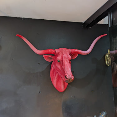Pink Steer Wall Head
