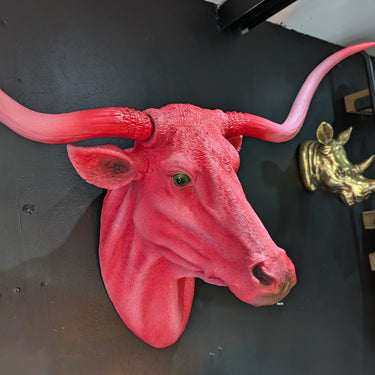 Pink Steer Wall Head