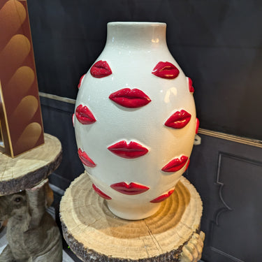 Large Multi Red Lips Vase