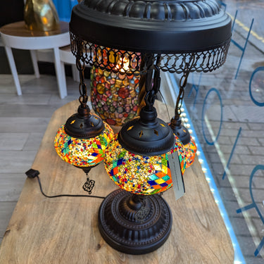 Mosaic 3 Lamps Glass/Metal Orange Table Lamp