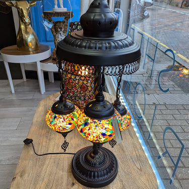Mosaic 3 Lamps Glass/Metal Orange Table Lamp