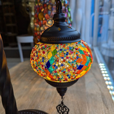 Mosaic 3 Lamps Glass/Metal Orange Table Lamp