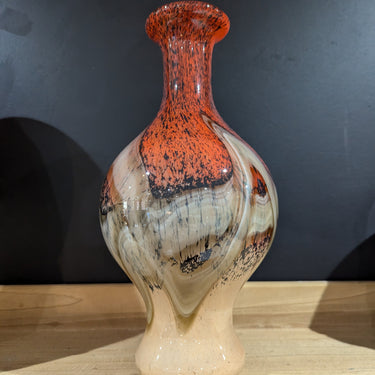 Jorven Glass Red Taupe Vase