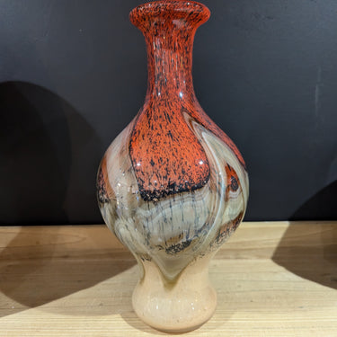 Jorven Glass Red Taupe Vase