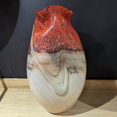 Jorien Glass Red Taupe Vase