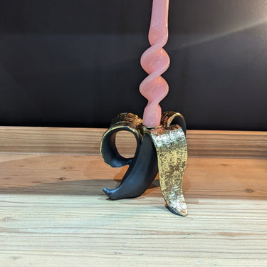 Peeled Black Glam Banana Candle Holder