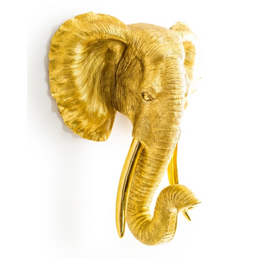 EXTRA LARGE GOLD ELEPHANT WALL HEAD