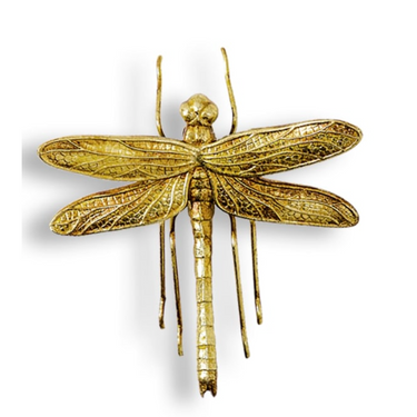 LARGE GOLD DRAGONFLY WALL FIGURE