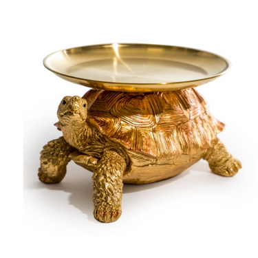 Gold & Bronze Tortoise w/ Gold Tray