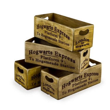 Antiqued "Platform 9 & 3/4" Wooden Boxes