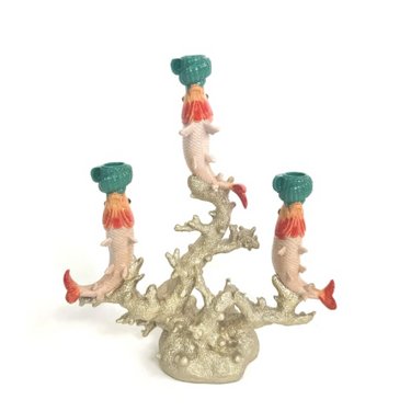 3 Fish on Coral Candle Holder