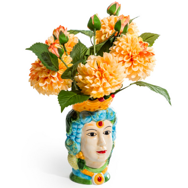 Sicilian Queen Moor Head Ceramic Storage Pot