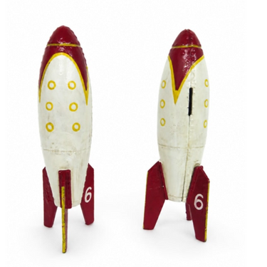 Cast Iron Rocket Ship Coin Bank