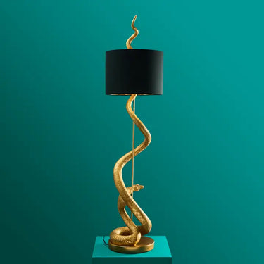 Gold/Black Snake Floor Lamp