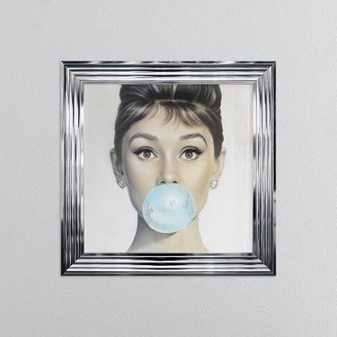 AUDREY HEPBURN BLOWING GUM WALL ART