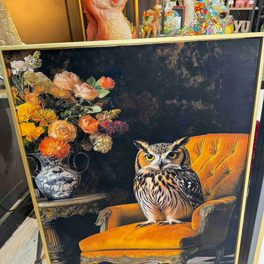 Stately Owl Velvet Canvas 
