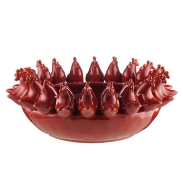 Multi Red Rooster/Chicken Ceramic Bowl image 0