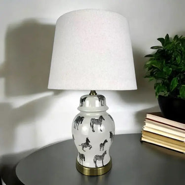 Zebra 41cm Lamp and Shade