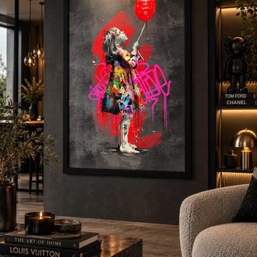 La Petite Fille et le Ballon by Romaric Framed Wall Art