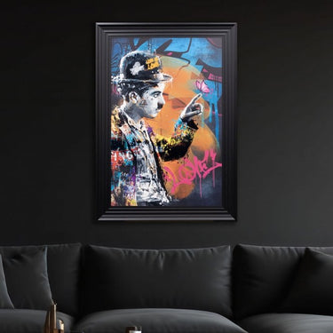 Charlie Chaplin et le Papillon Wall Art