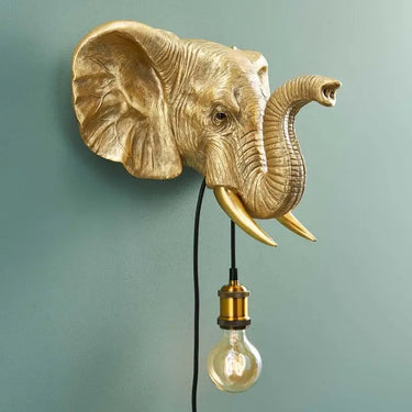 Gold Elephant Wall Lamp