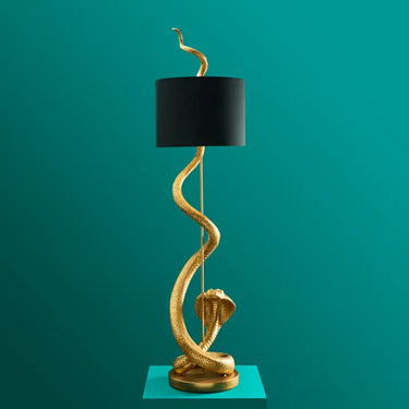 Gold/Black Snake Floor Lamp