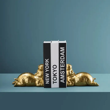 Hippopotamus Gold Bookends