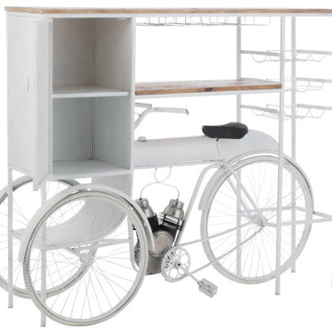 Bar Bicycle Metal/Mango Wood White/Natural
