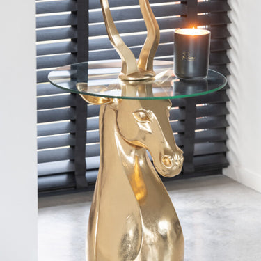Gold Antelope Side Table