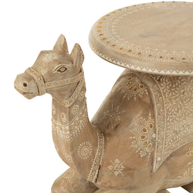 Camel Mango Wood Natural/White Sidetable