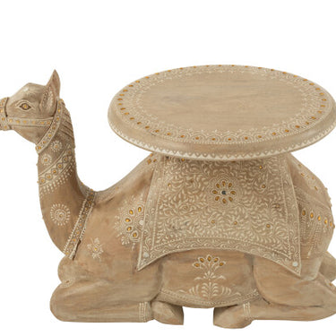 Camel Mango Wood Natural/White Sidetable