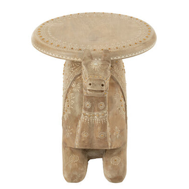 Camel Mango Wood Natural/White Sidetable