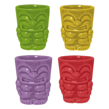 Ceramic Tiki Shots 4 Pack