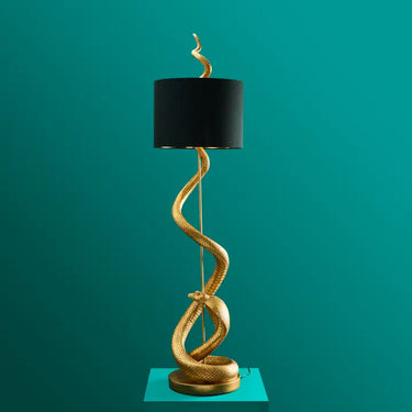 Gold/Black Snake Floor Lamp