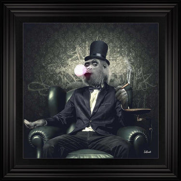 CIGAR MONKEY FRAMED WALL ART image 1