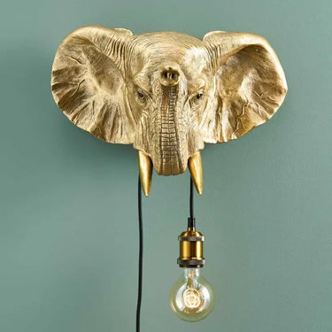 Gold Elephant Wall Lamp