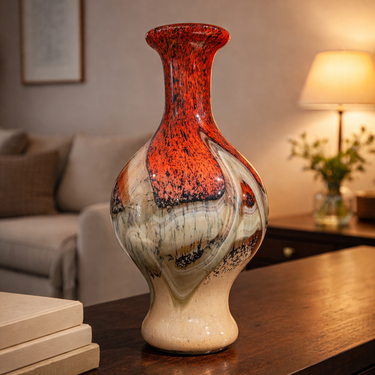 Jorven Glass Red Taupe Vase