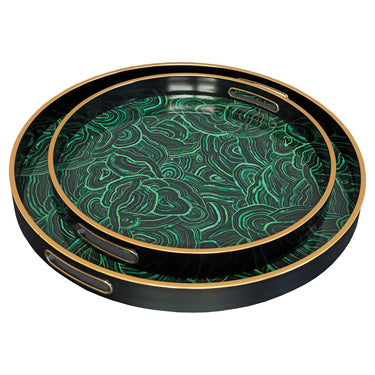 Malachite Circular Serving Trays