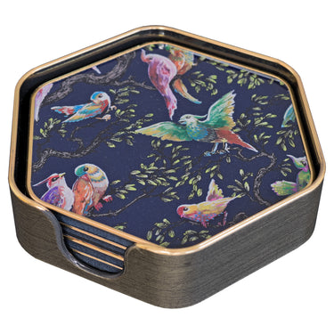 Birdity Absurdity Hexagonal Coasters