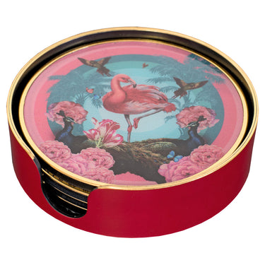 Flamingo-go Circular Coasters