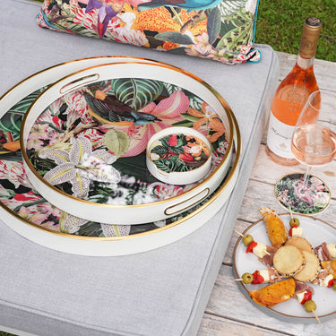 Myrtle and Mary Circular Tropical Bomb Serving Trays