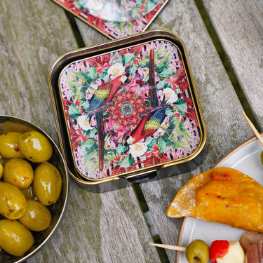 Myrtle and Mary Square Flower Bomb Coasters