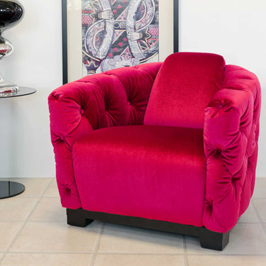 Deep Button Pink Club Chair