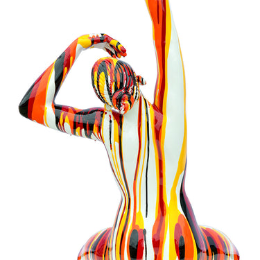 Amorous Large Red Yoga Lady Sculpture