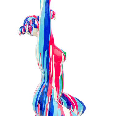 Amorous Pink and Blue Lady Sculpture