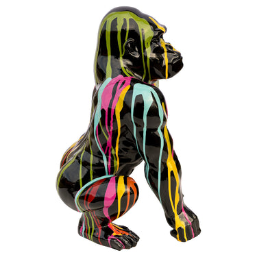 Painted Gorilla Statuette - Black