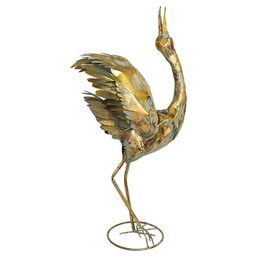 Gold Crane Sculpture