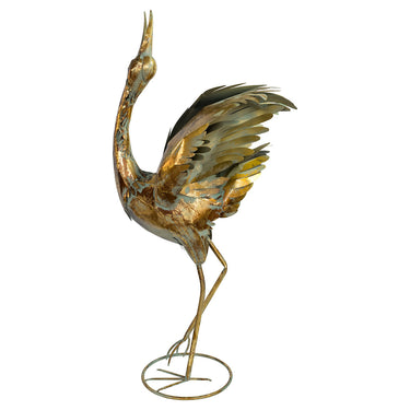 Gold Crane Sculpture