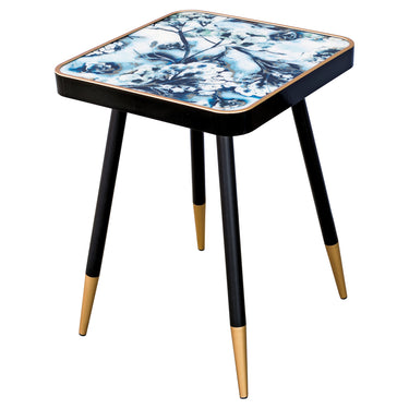 White Flower Side Table