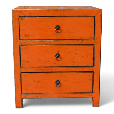 Orange Small chest of 3 drawers
